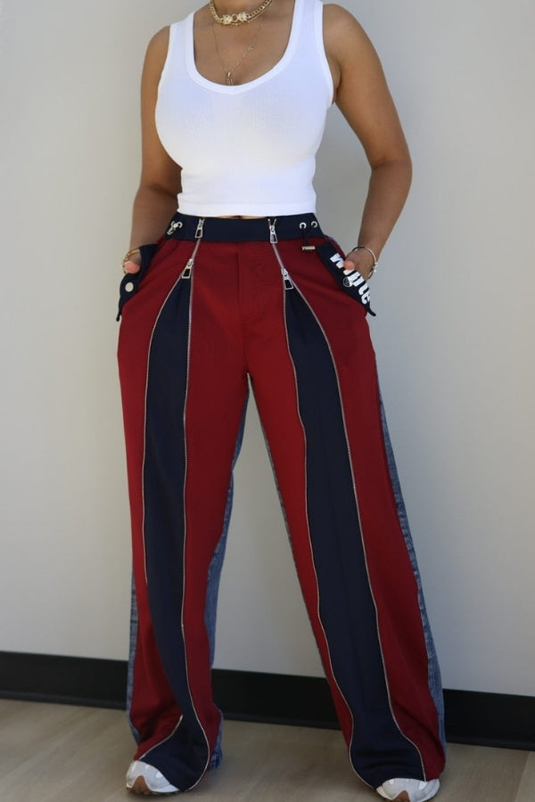 Vintage Color Block Jeans