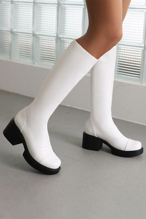 Round Toe Platform Boots main image 1